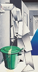 1990 - Geaeusserter Wunsch wieder mal im Gruenen zu seichen - Acryl auf Sperrholz - 197x109cm